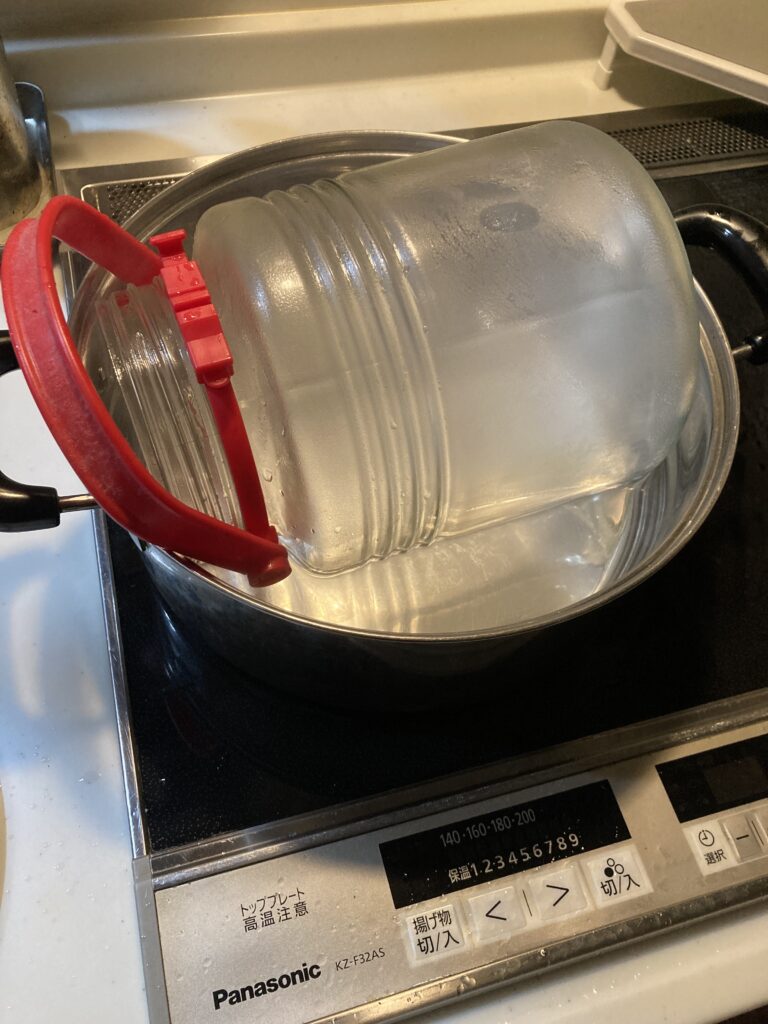 容器の煮沸消毒