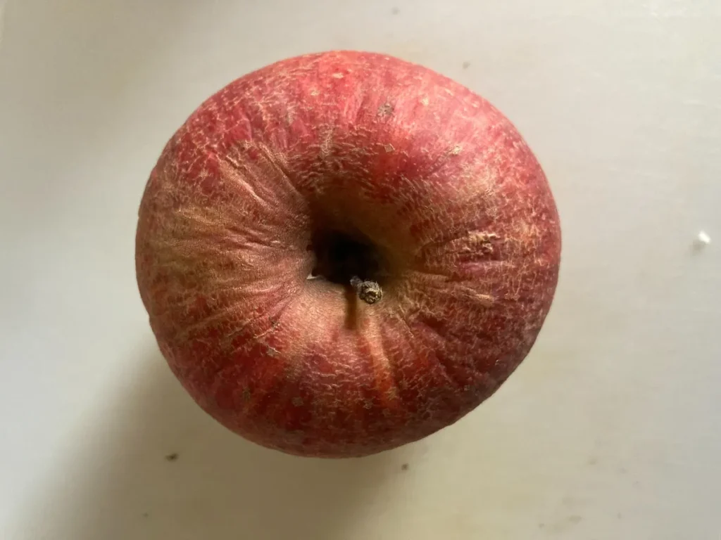 ピリ辛大人カレーに使用する甘みを出すためのリンゴの材料写真