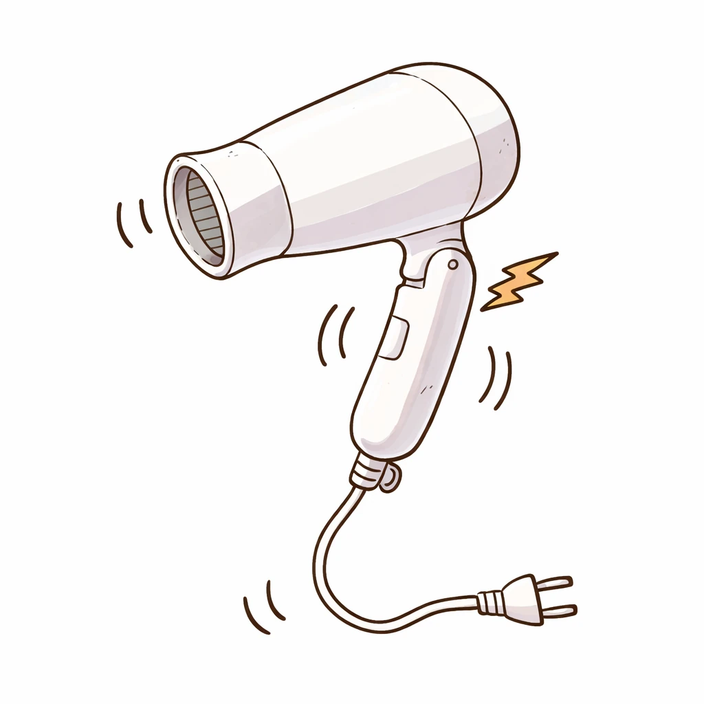 取っ手がぐらつく故障したドライヤーのイメージイラスト