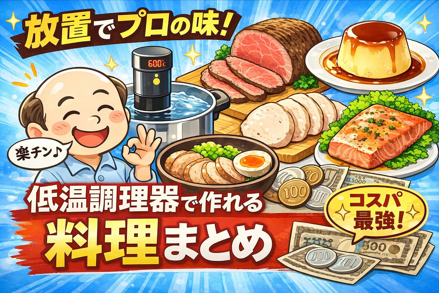 低温調理器で作れる料理まとめ ゆるおじが紹介するローストビーフや鶏ハムレシピ
