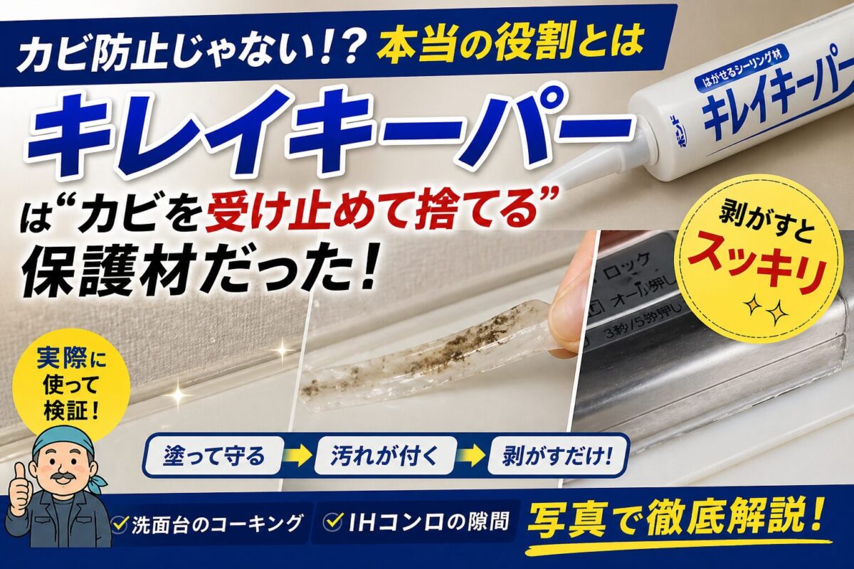 キレイキーパー カビ防止ではない 保護材 コーキング 汚れ防止 剥がして掃除