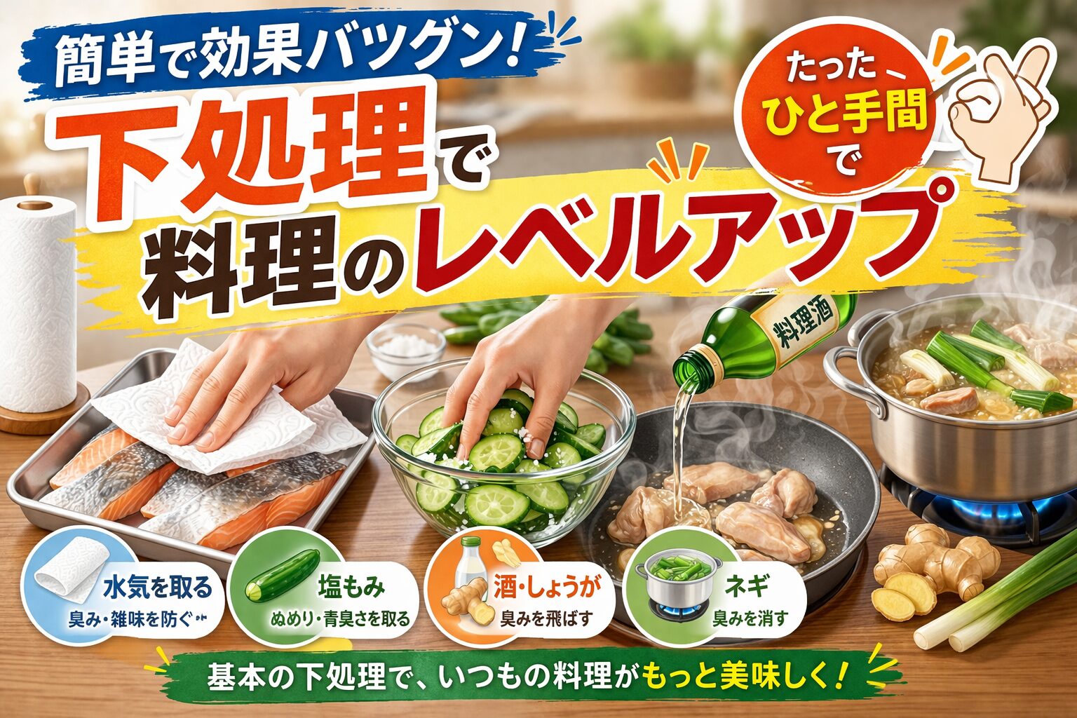 【初心者必見】料理が一気に美味しくなる下処理の基本｜臭み・ぬめりを簡単に取る方法