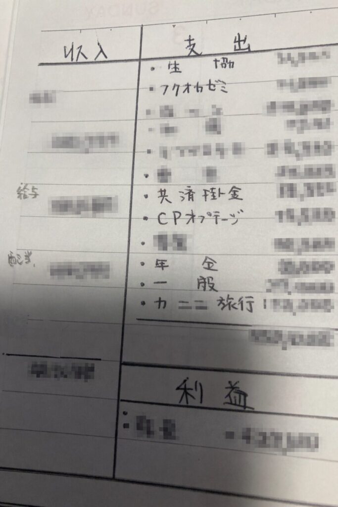 ノート家計簿の記入例｜収入と支出を手書きで管理した実際のノート